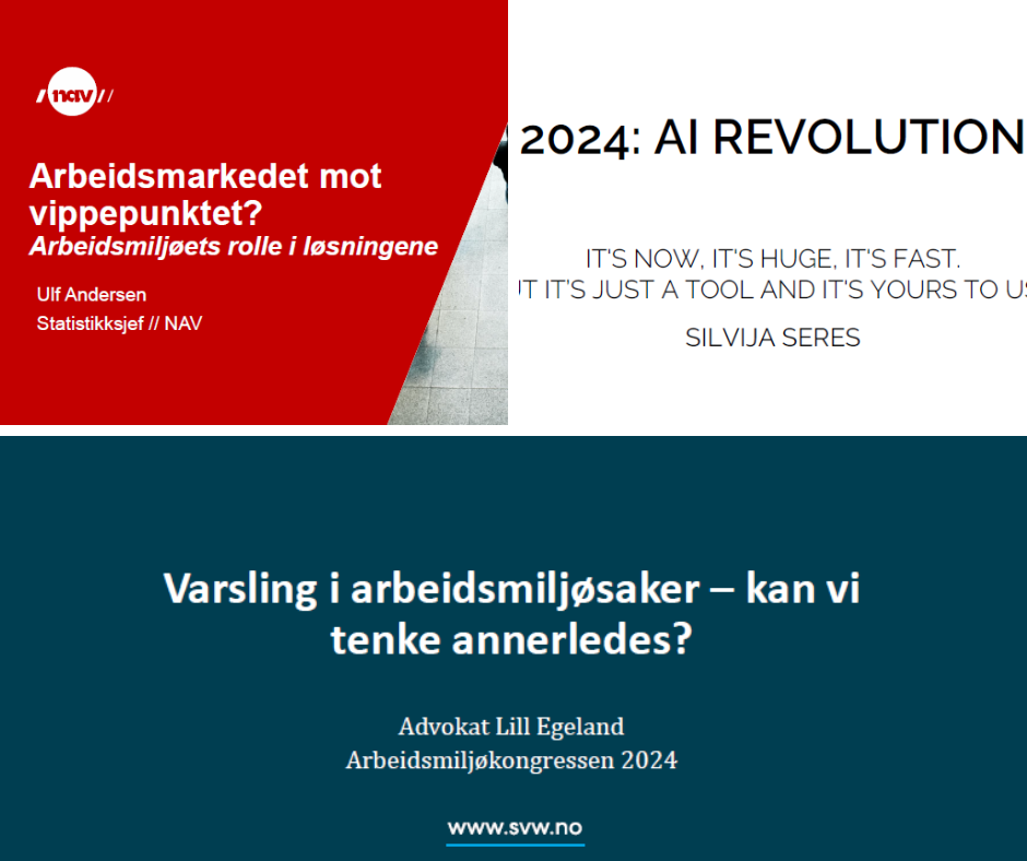 Presentasjoner fra Arbeidsmiljøkongressen 2024